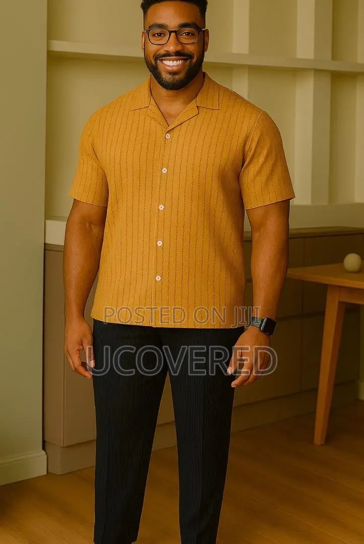 Men’S Short Sleeve Casual Button Shirts and Trousers