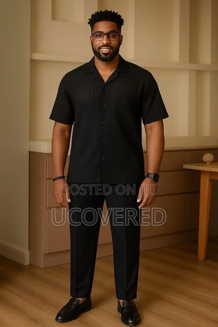 Men’S Short Sleeve Casual Button Shirts and Trousers