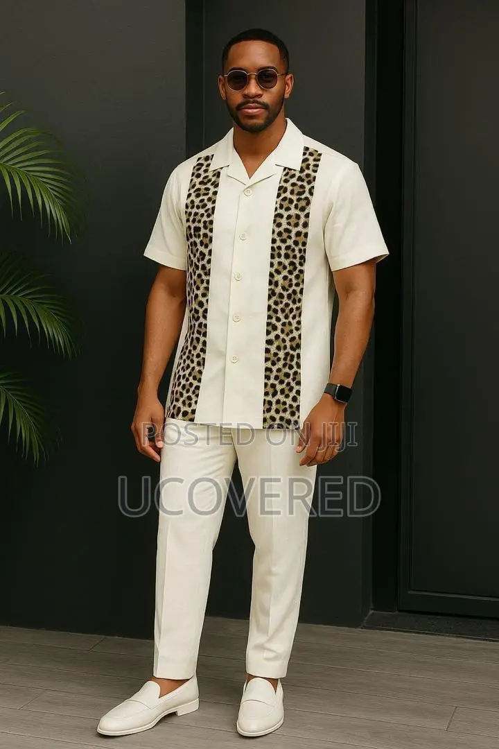 Men’S Short Sleeve Casual Button Shirts and Trousers