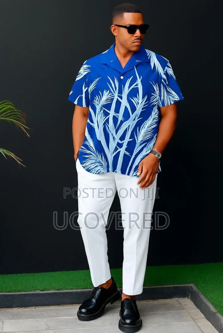 Men’S Short Sleeve Casual Button Shirts and Trousers