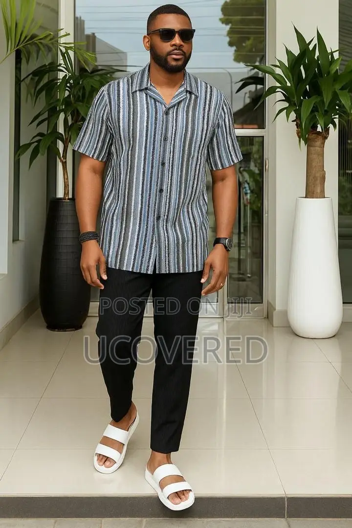 Men’S Short Sleeve Casual Button Shirts and Trousers