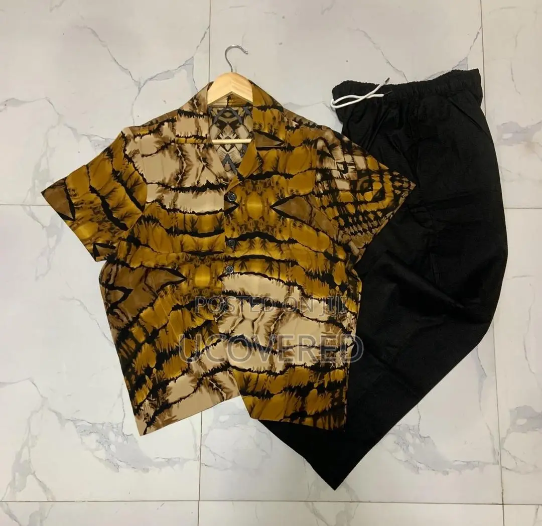 Men’S Short Sleeve Casual Button Shirts and Trousers