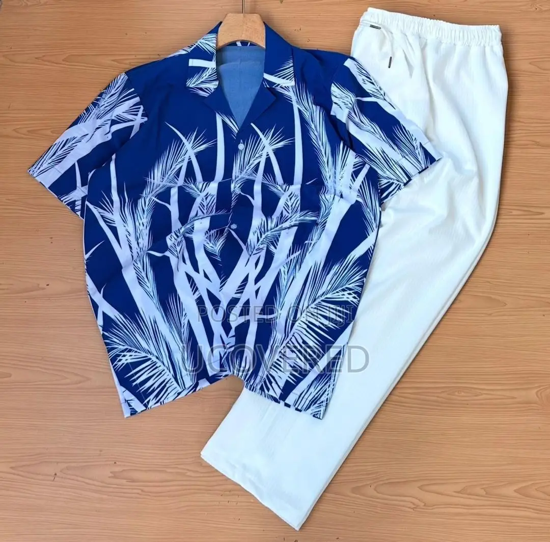 Men’S Short Sleeve Casual Button Shirts and Trousers