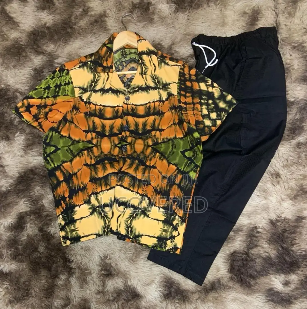 Men’S Short Sleeve Casual Button Shirts and Trousers