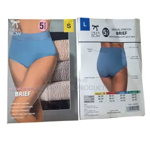 Black Bow Ladies Modal Stretch Briefs - 5 Piece