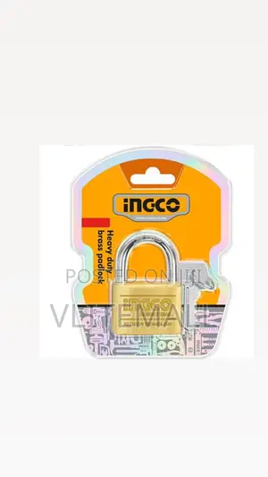 Ingco Heavy Duty Long Shackle Brass Padlock