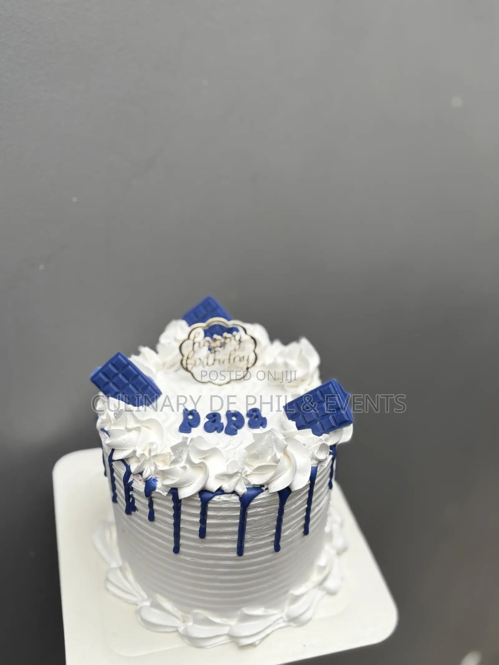 Blue Drip Cake