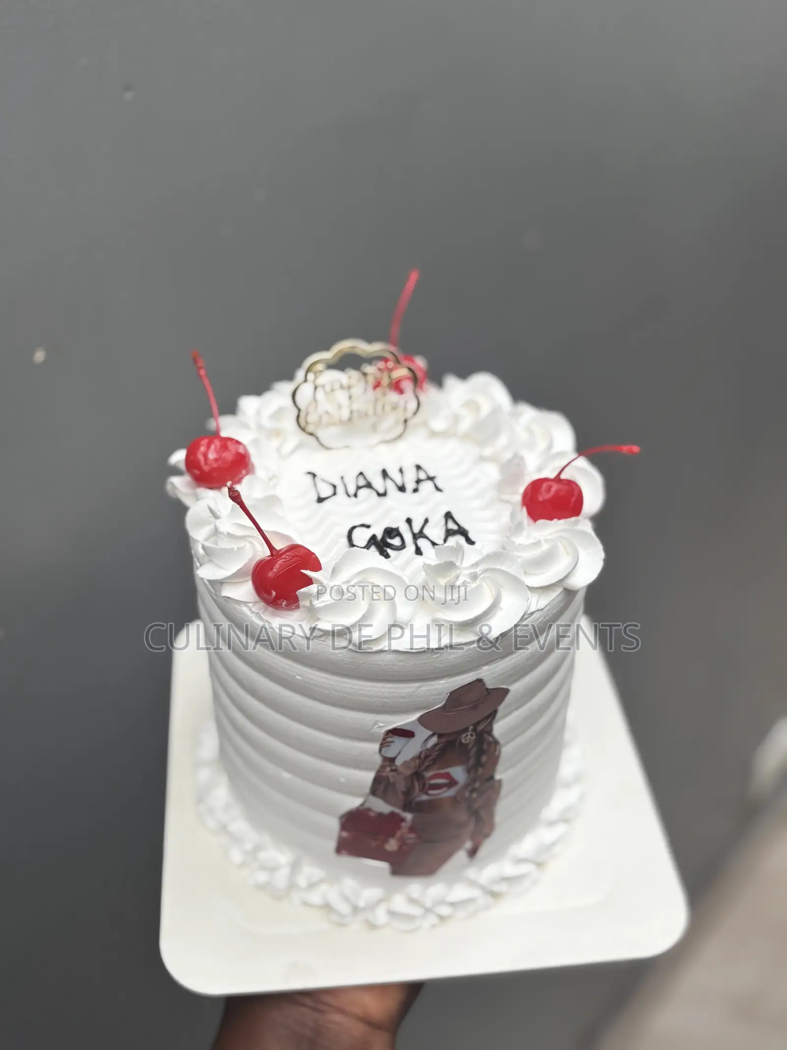 White and Red Theme Cake