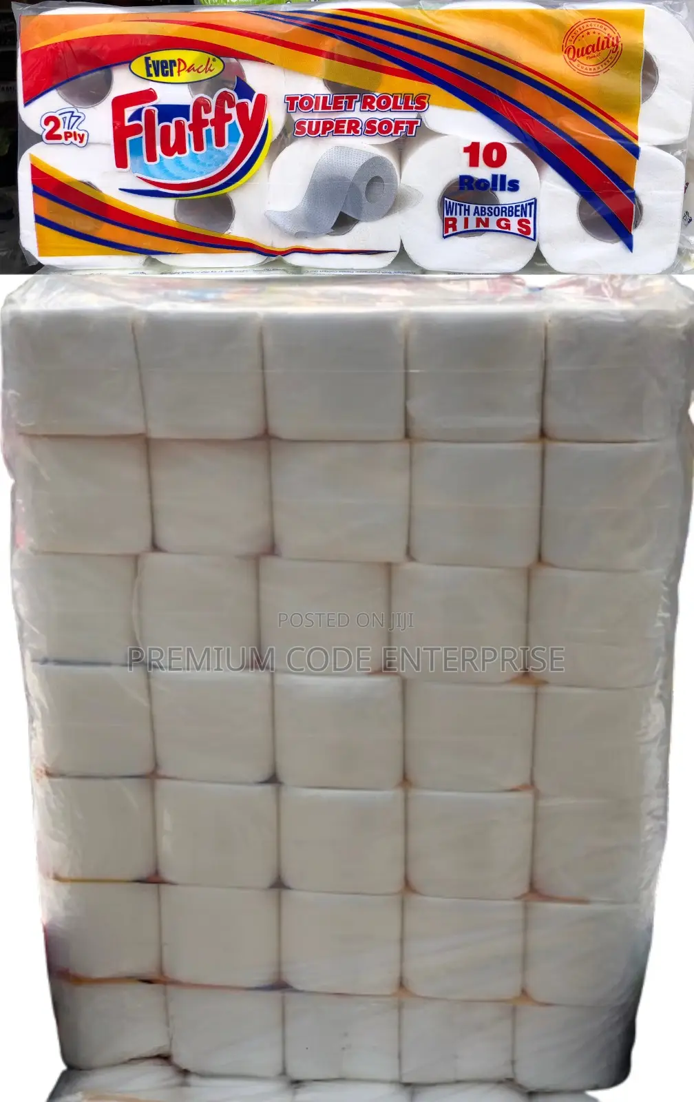 Fluffy Toilet Roll Bag, 70 Pieces/Bag – 7 Packs of 10 Rolls
