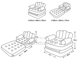 Multifunctional 5in1 Foldable Inflatable Bed Sofa With Pump