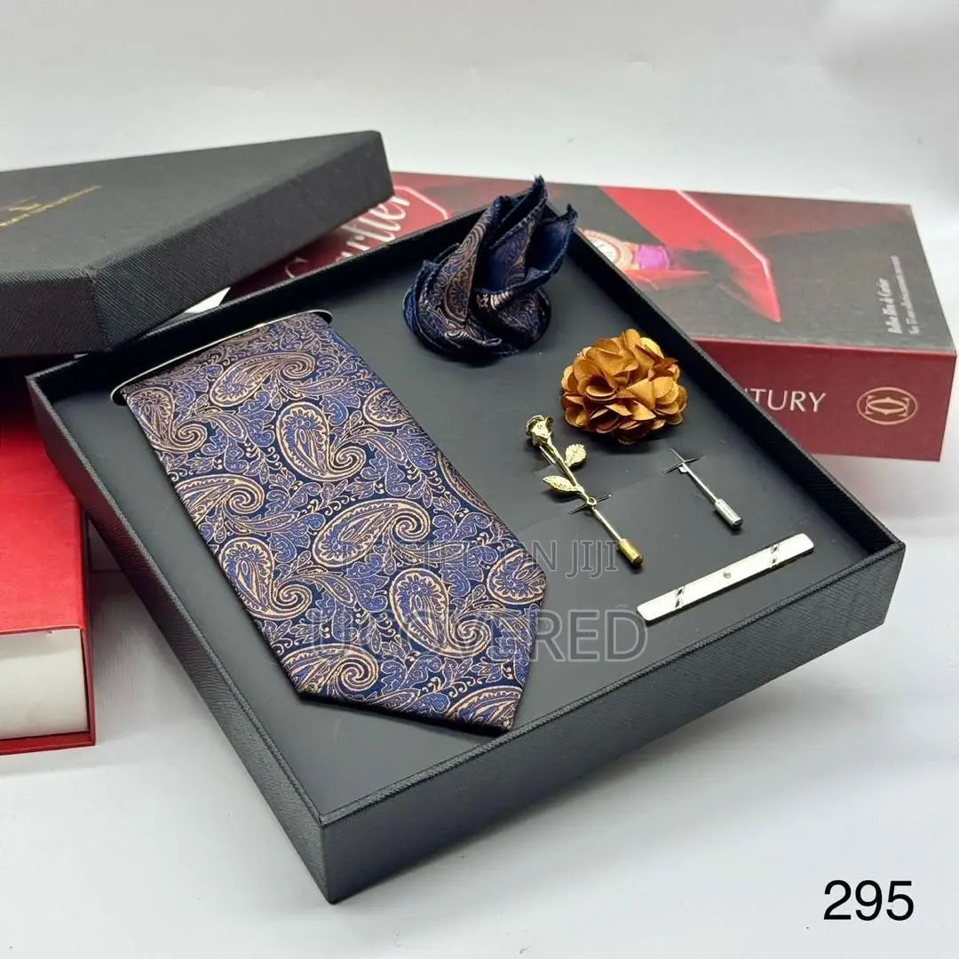 Tie Set Men Mixed Color Necktie Handkerchief Cufflinks