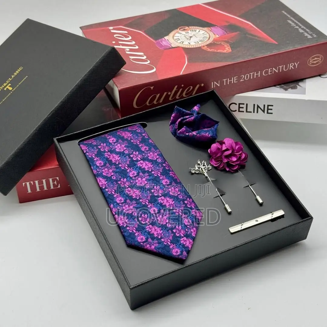 Tie Set Men Mixed Color Necktie Handkerchief Cufflinks
