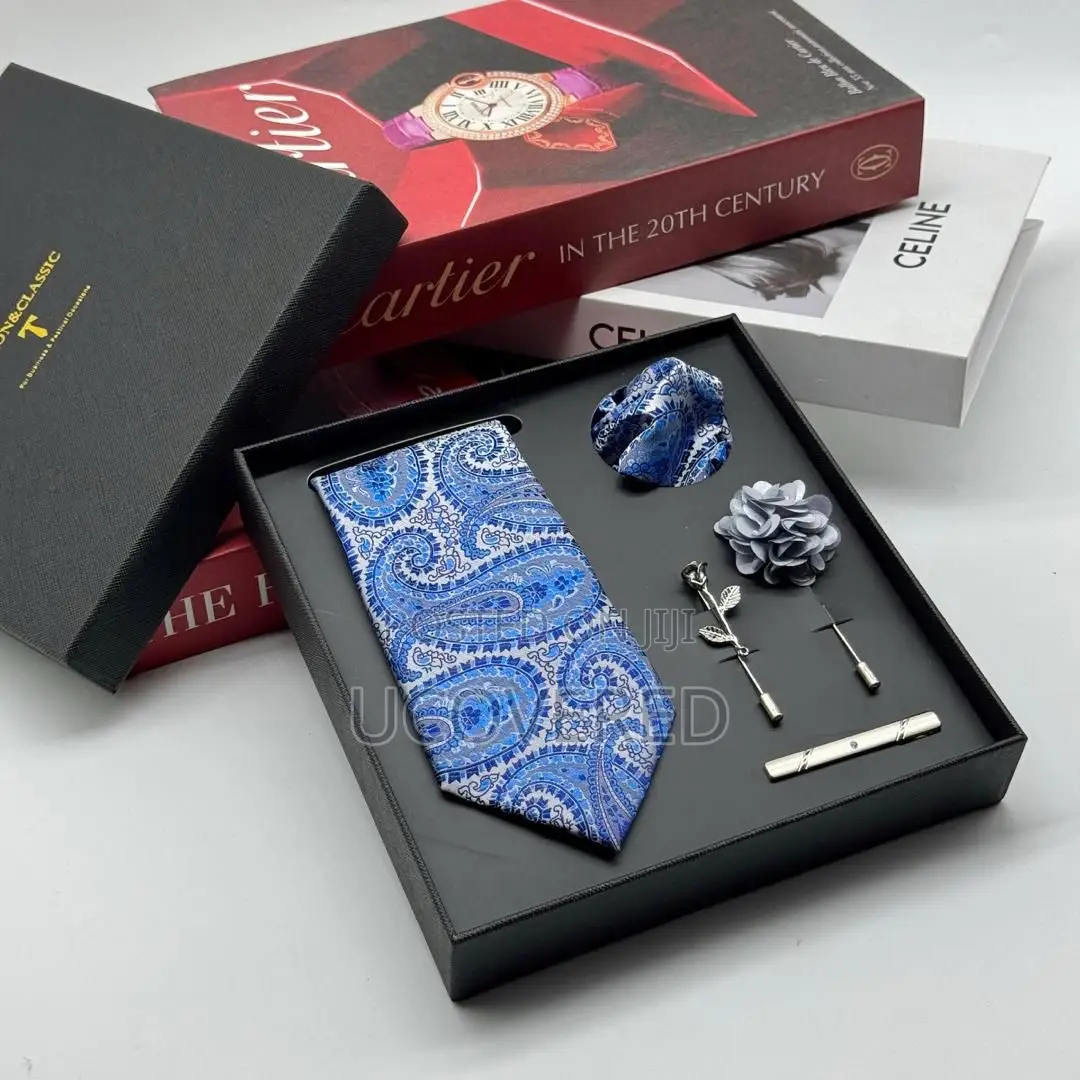Tie Set Men Mixed Color Necktie Handkerchief Cufflinks