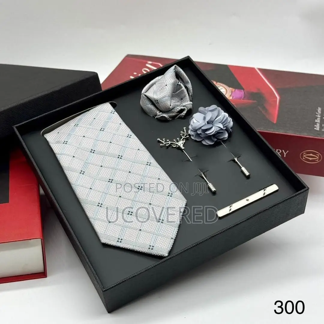 Tie Set Men Mixed Color Necktie Handkerchief Cufflinks