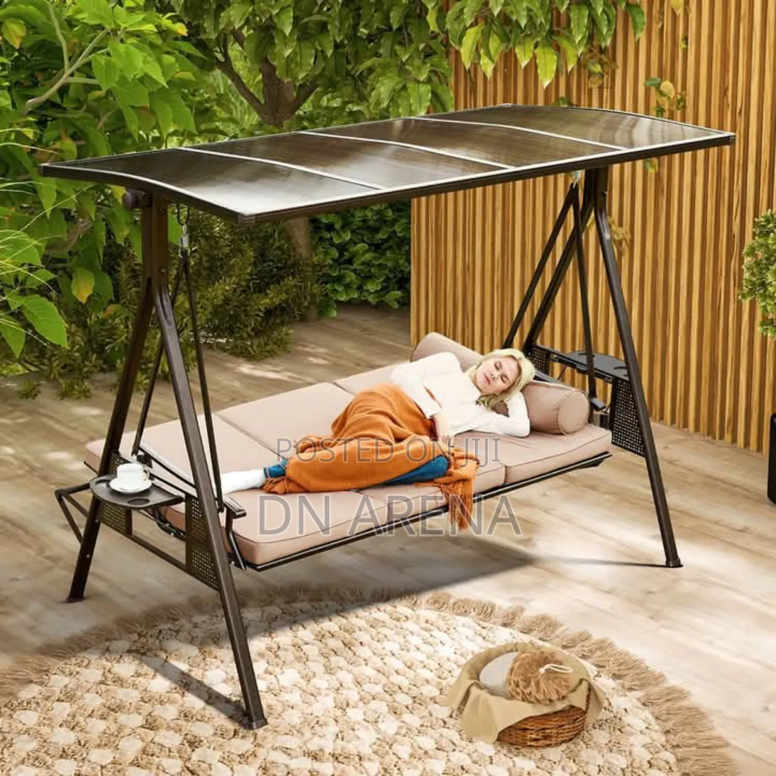 Outdoor Patio Porch Swing Three-Seater Outdoor Swing