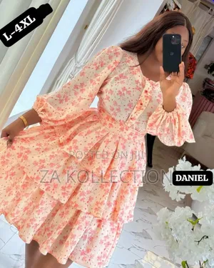 Flowered Pattern Ladies Dress