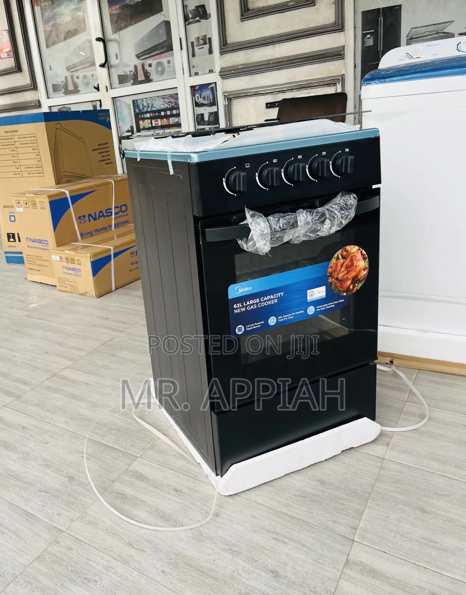 Quality Midea Sp5055t082-Bg 50x50 Gas Oven 4 Burner.