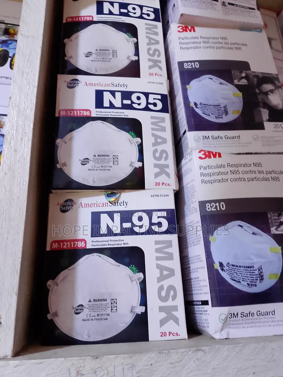 American Safety & 3m 8210 <> N-95 Nose Mask.[20/Pack].