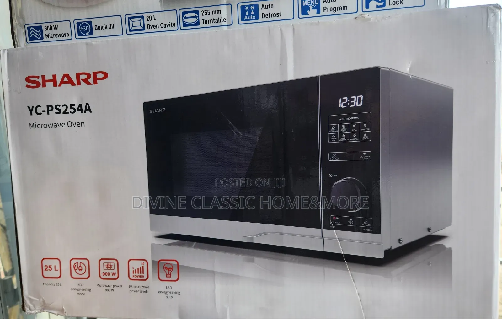 Sharp 25 Litre 900w Digital Microwave, 10 Power Levels,