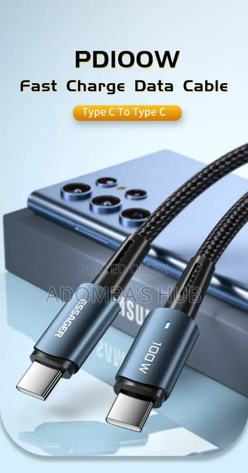 2 Meters Essager Type C to Type C Cable