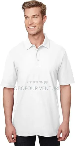 Photo - Gildan Adult Men's White Polo, Large