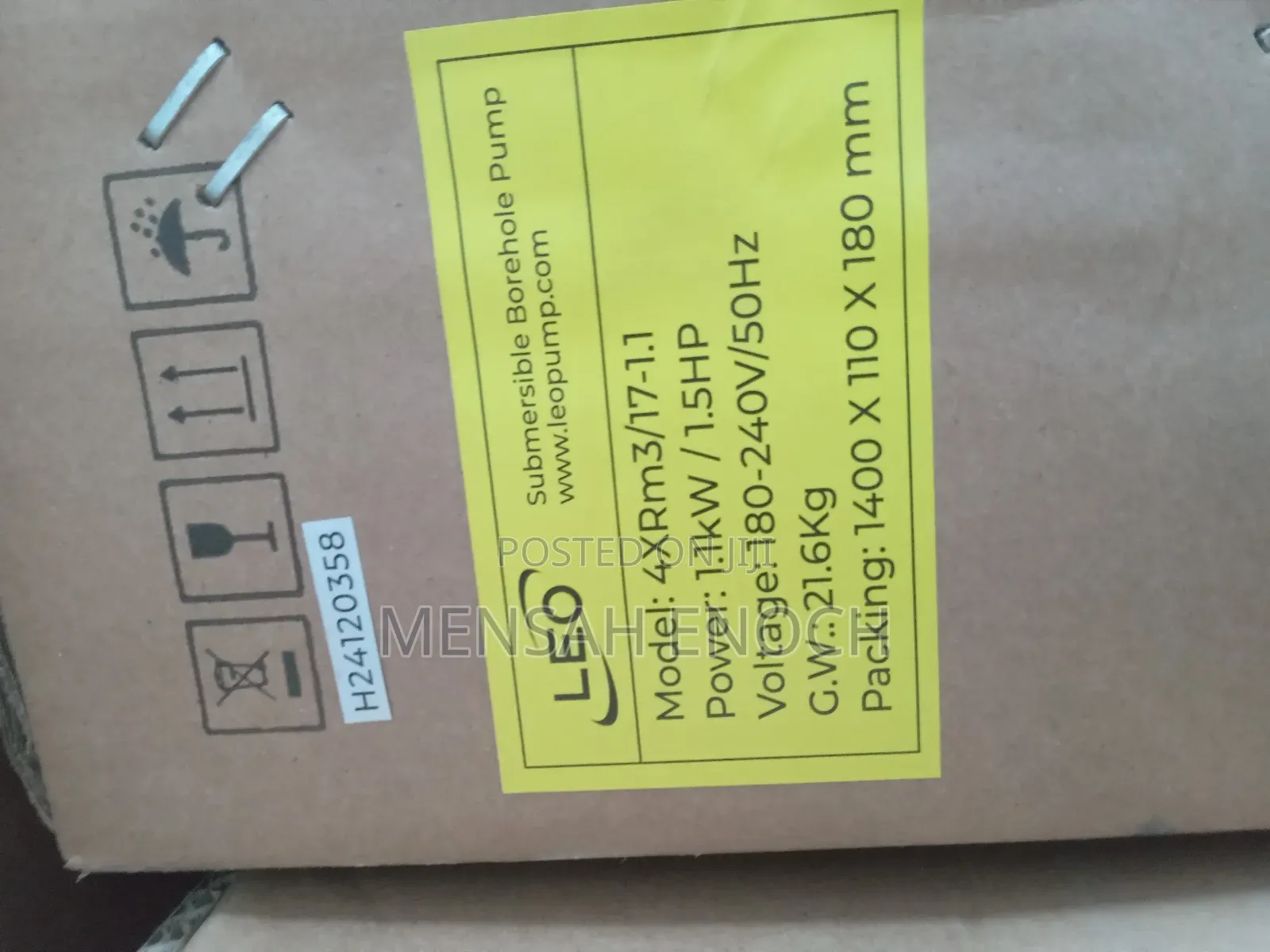 Leo 1.5 Hp Pump Borehole .
