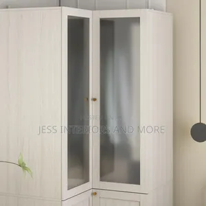 Wardrobe L-Shape Closet With Frosted Glass Doors