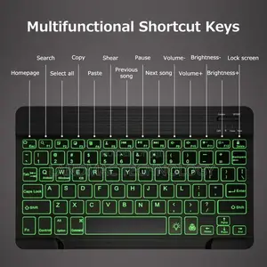 Wireless Bt Keyboard Ultra-thin Rechargeable Mixed Light