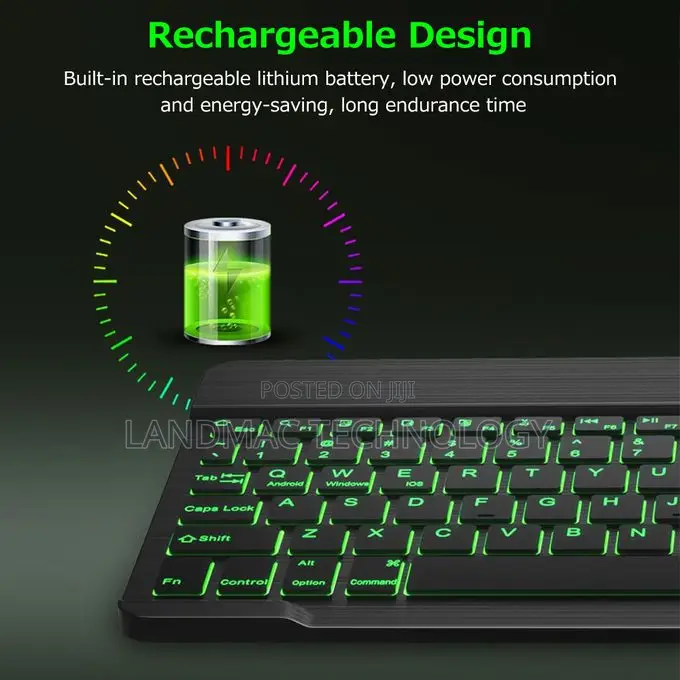 Wireless Bt Keyboard Ultra-thin Rechargeable Mixed Light