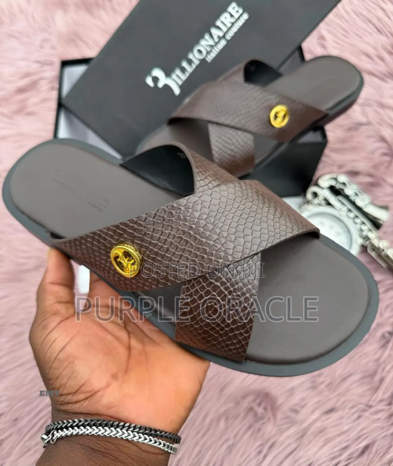 Billionaire Stylish Cross-Strap Slides