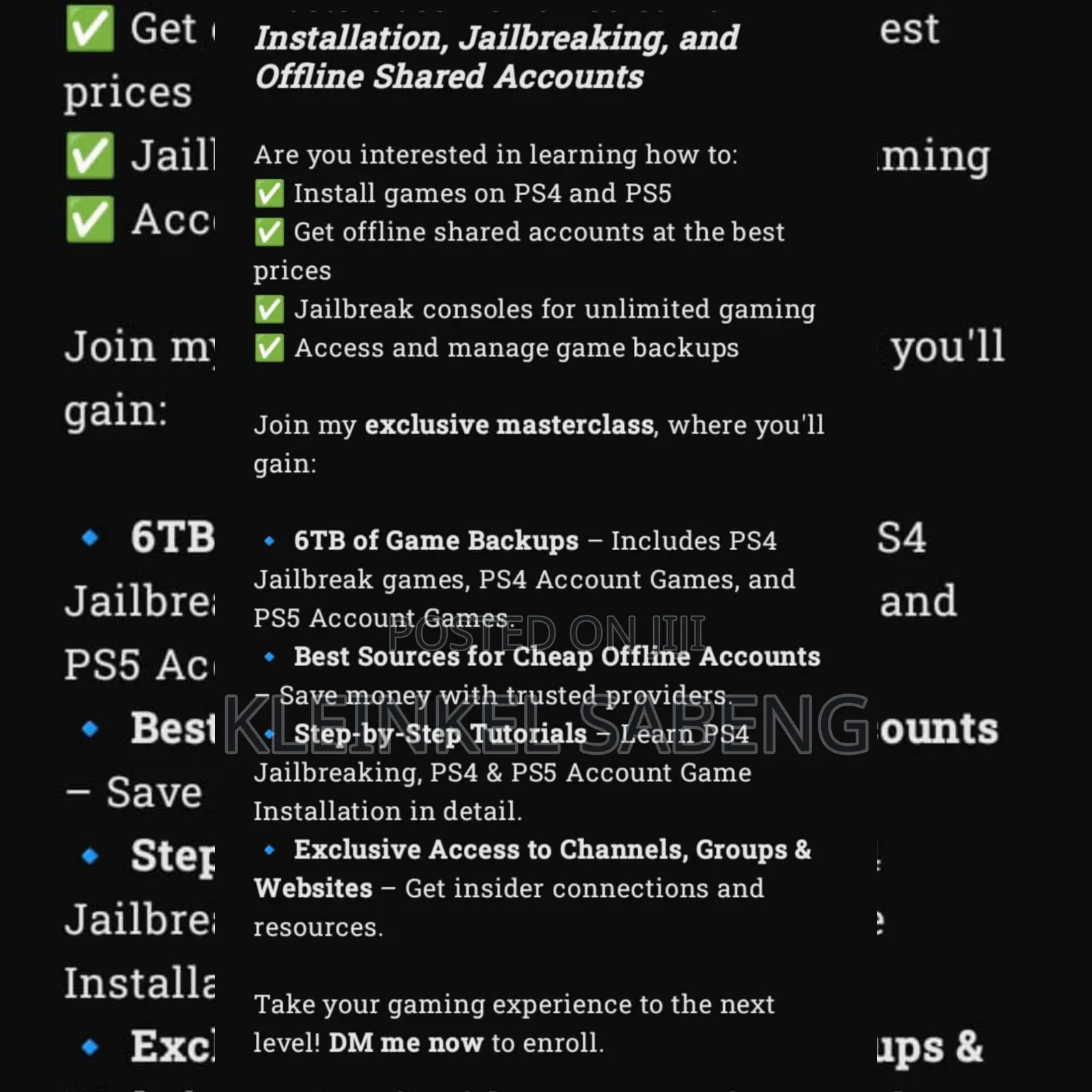 Masterclass: Ps4 Ps5 Game Installation Jailbreak Account