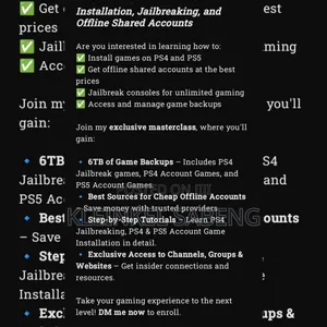 Masterclass: Ps4 Ps5 Game Installation Jailbreak Account