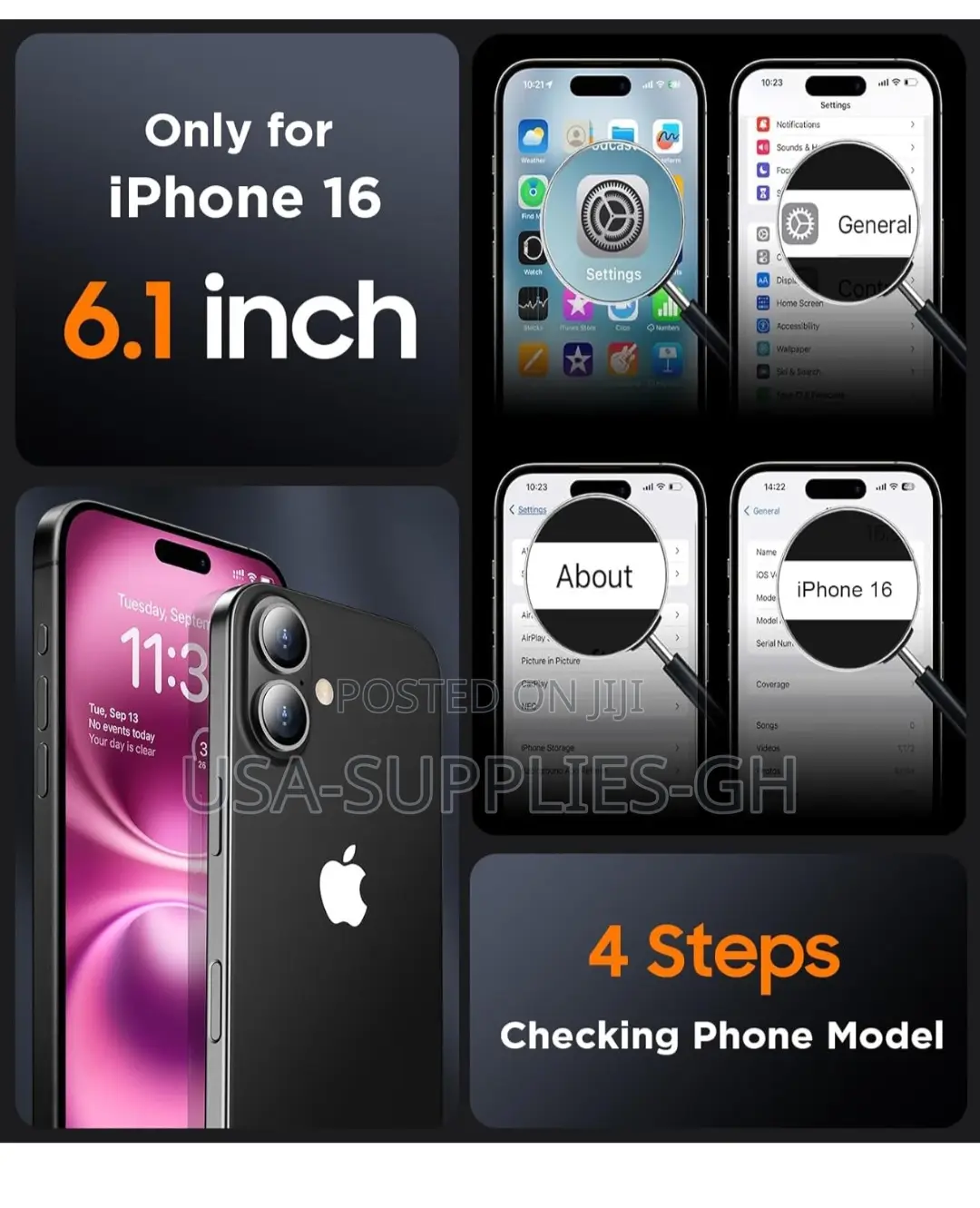 iPhone 16 Phone Case With Glass Screen / Camera Protector