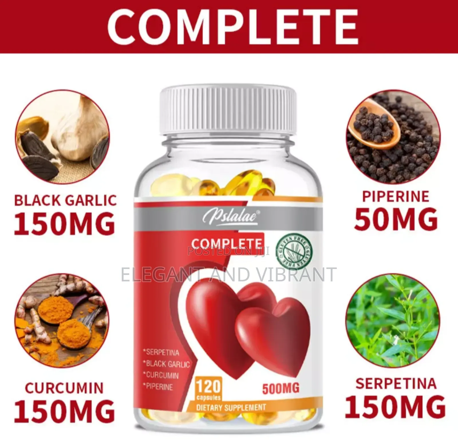 Serpentina 60 Caps500mg - Black Garlic - Lower Blood Sugar