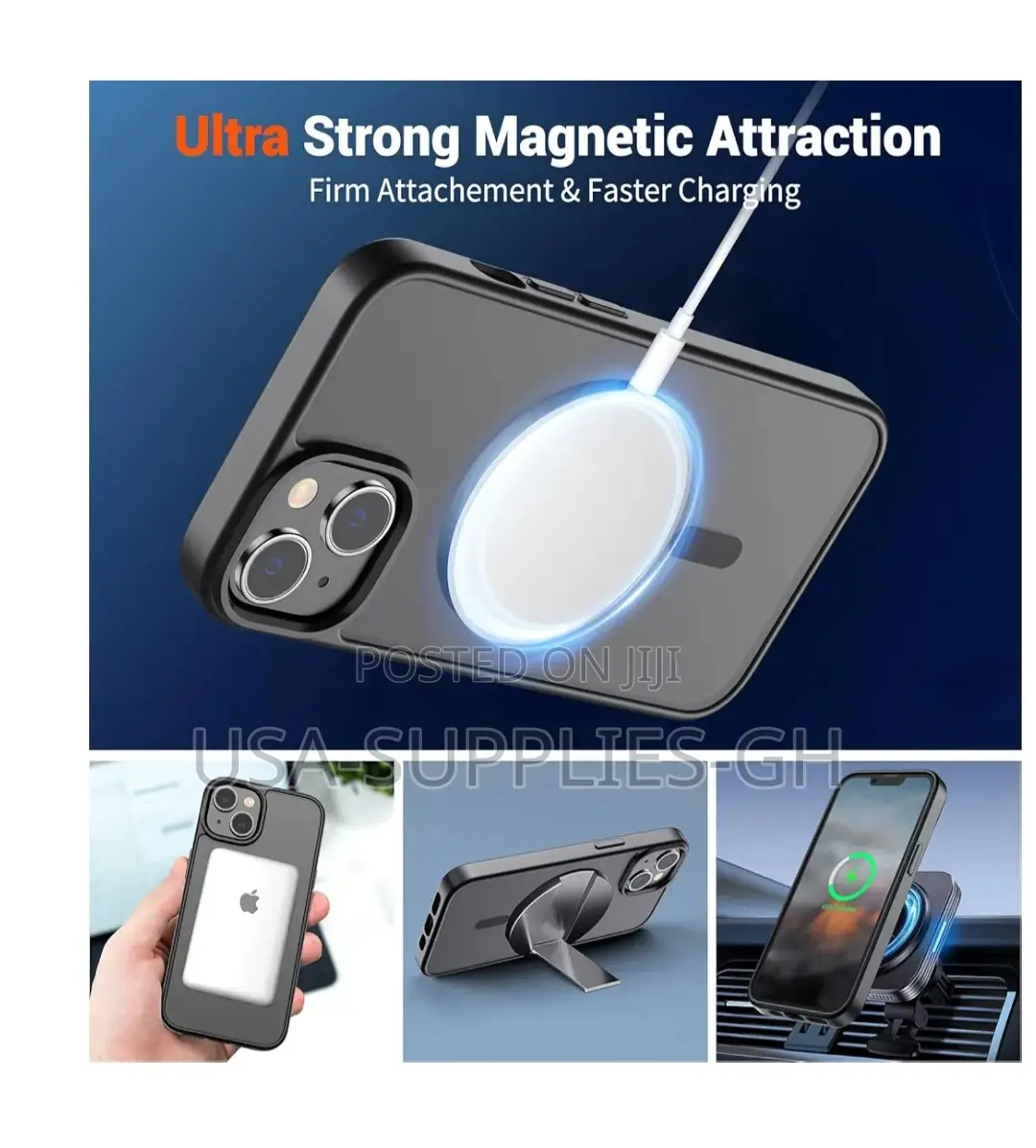 iPhone 15/14/13 Phone Case Magnetic Frosted Translucent Slim