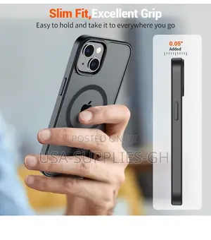 iPhone 15/14/13 Phone Case Magnetic Frosted Translucent Slim