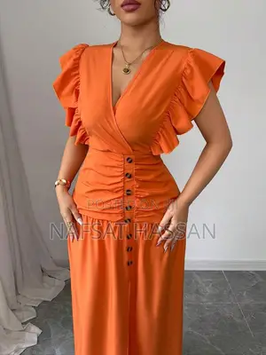 Button Slit Long Dress