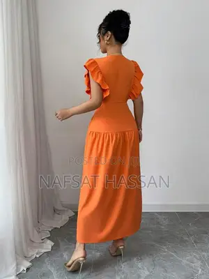 Button Slit Long Dress