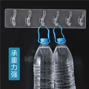 Transparent Hooks, Punch-Free, Traceless Adhesive 6 Hooks,