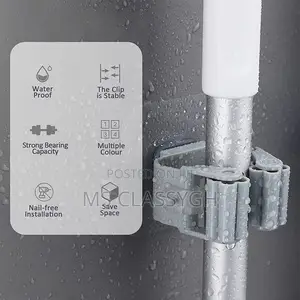 Wall Mount Broom Mop Rack Brush Holder Vacuum Hose Hooks