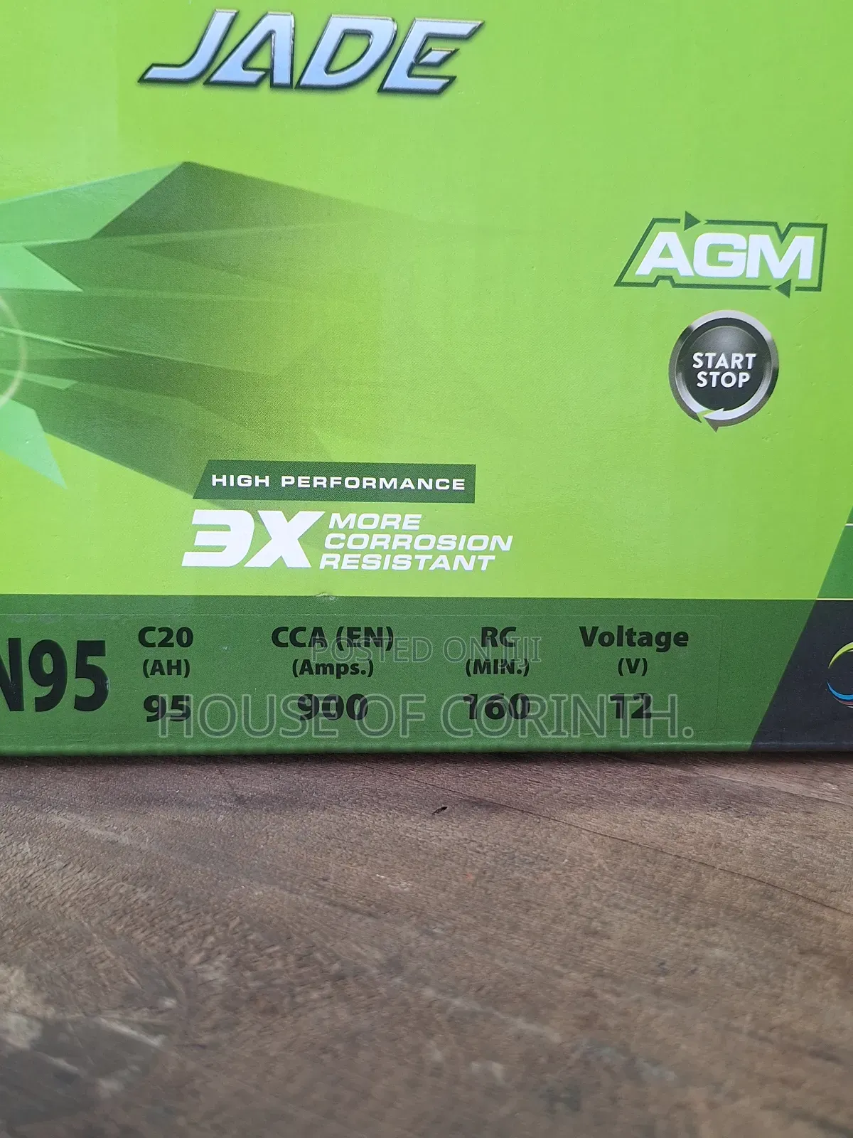 Agm Battery - Ln5 95ah, Din95 - Amaron 19 Plates (Wide)