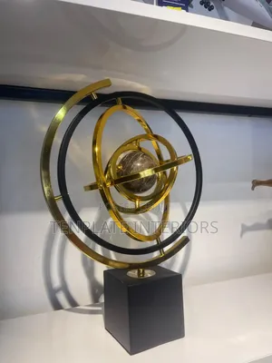 Modern Marble And Metal Globe Ornament