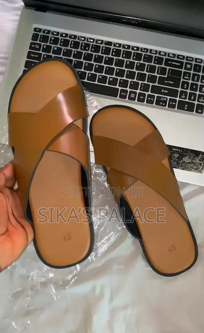 Brown Opex Leather Slippers