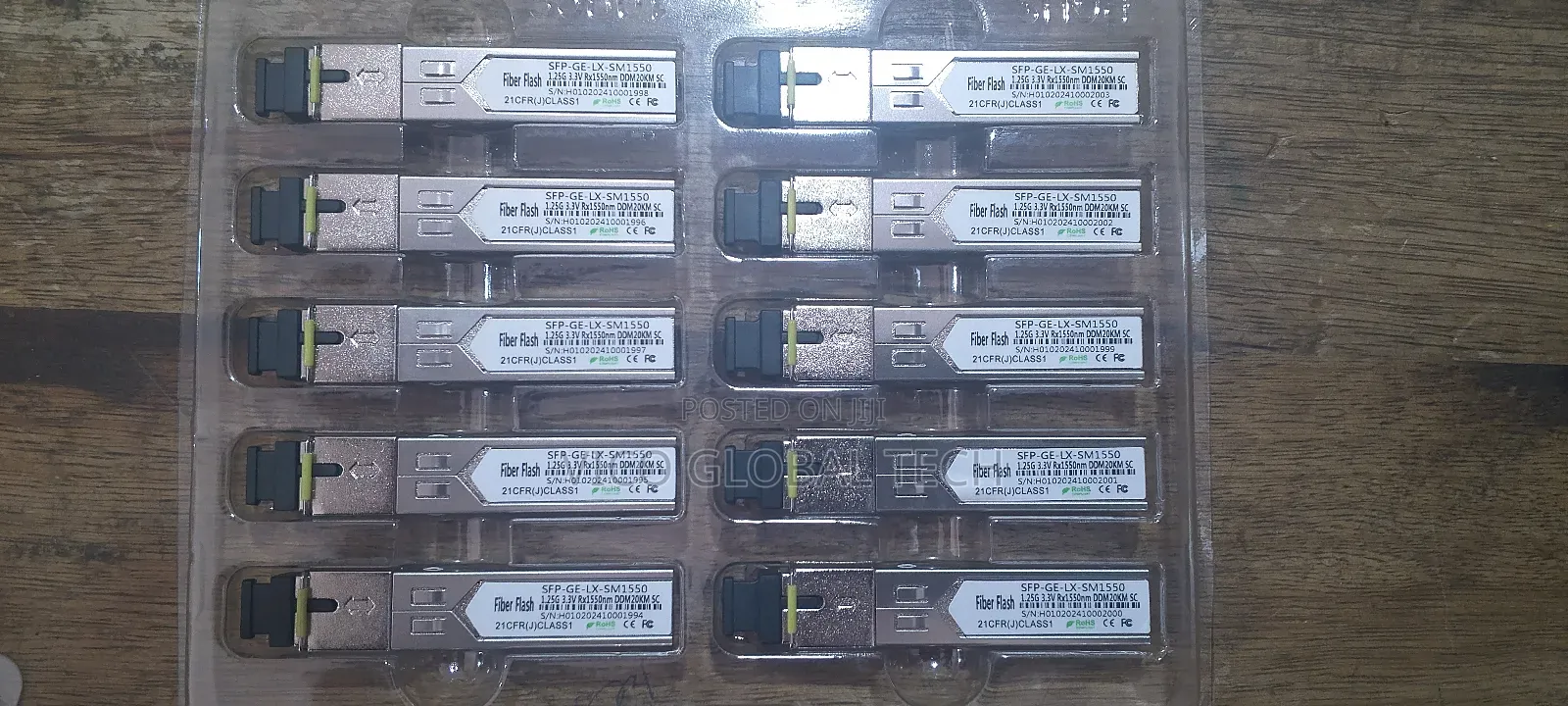 SFP-Ge-Lx-Sm1550 Transceiver Module 1.25g 3.3v 1550m 20km Sc