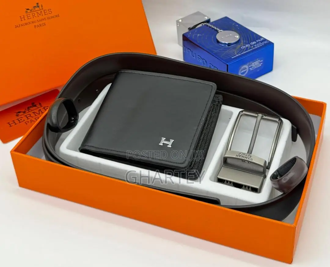 Hermes All Black Wallet/ Belt Combo - For Him