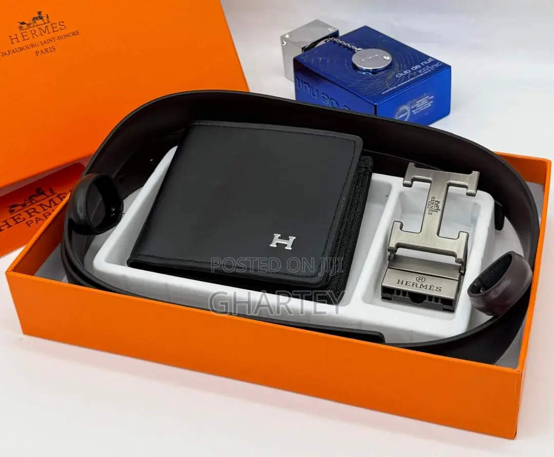 Hermes All Black Wallet/ Belt Combo - For Him