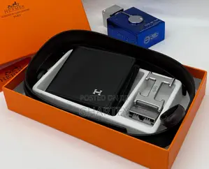 Hermes All Black Wallet/ Belt Combo - For Him
