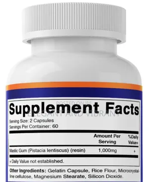 Mastic Gum 1000mg Per Serving Support Digestive Func 120caps