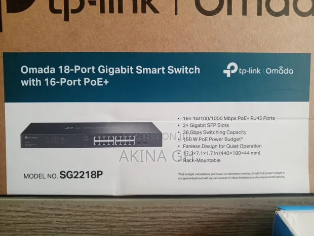 Tp-Link Omada 16 Port Poe+ Smart Gigabit Switch Sg2218p 2