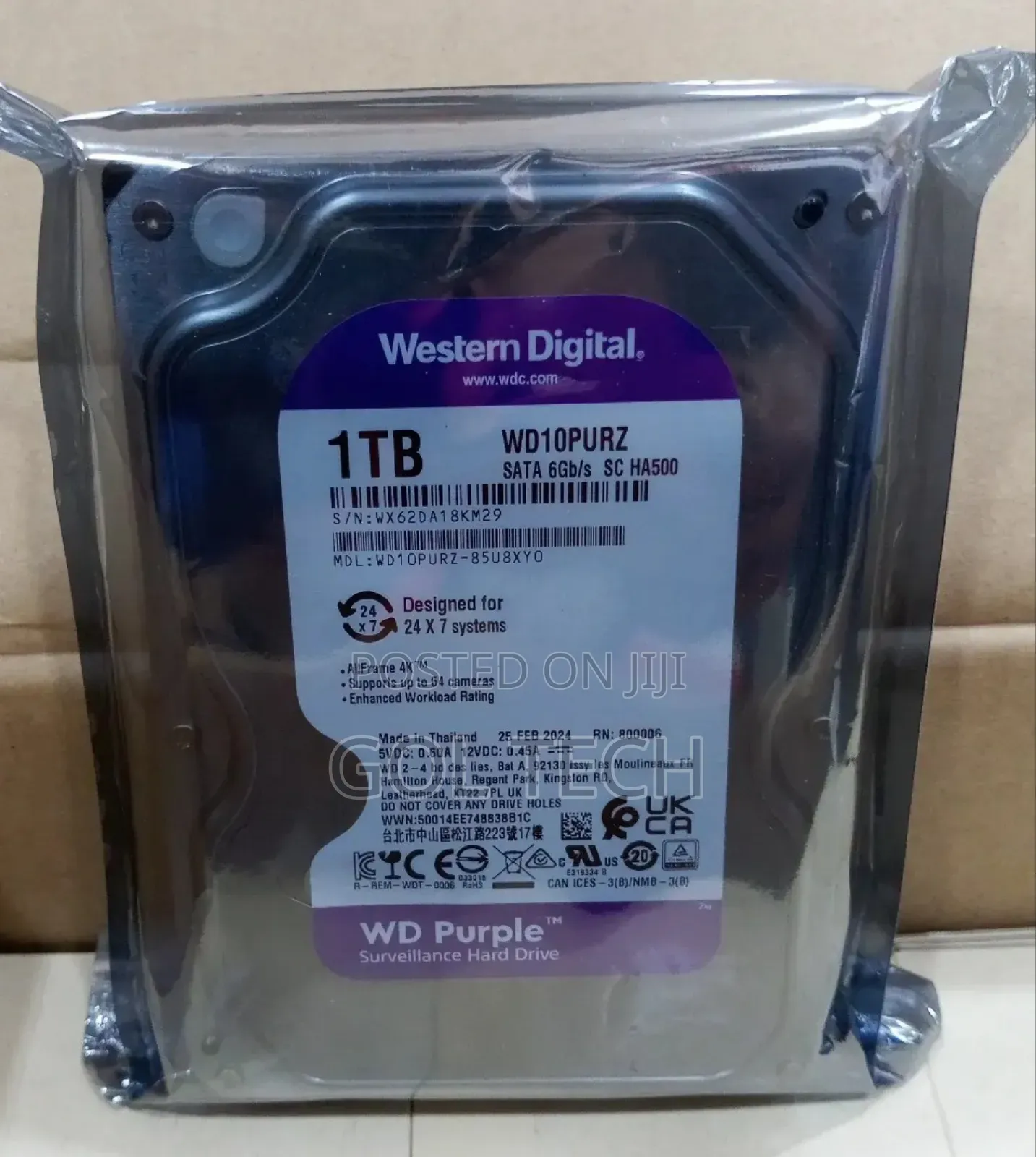 1tb Surveillance Hard Drive Wd Purple HDD